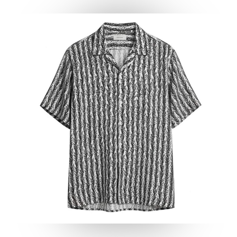 Zara Men's Zigzag Print Short Sleeve Shirt